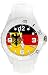 TAPORT® Montre à quartz en silicone blanc pour les fans de l'Allemagne