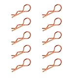 Hoement 20pcs Orange R Shape Spring Cotter Pins Wave Clips for Rc Car Shell Fastening Industrial Retaining Spring Clips Locking Pins