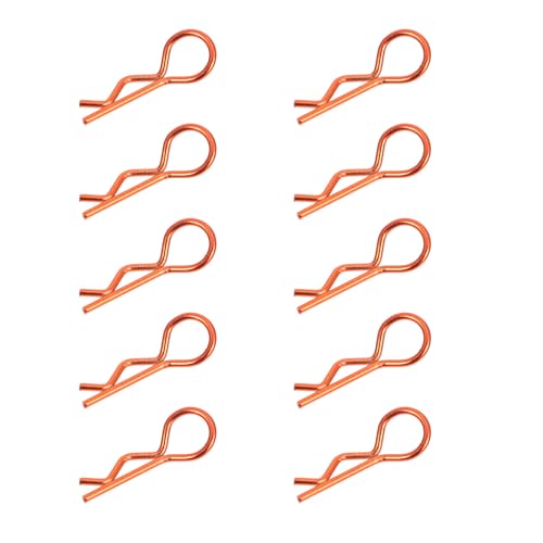 Hoement 20pcs Orange R Shape Spring Cotter Pins Wave Clips for Rc Car Shell Fastening Industrial Retaining Spring Clips Locking Pins