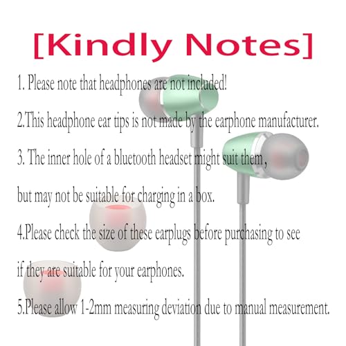 Image of 9 Pairs Earbud Tips,Silicone Replacement Earbud Tips Inner Hole 3.8mm -5.5mm, Headphone Ear Cover Fit Most in-Ear Headphones,Black Red(SML)