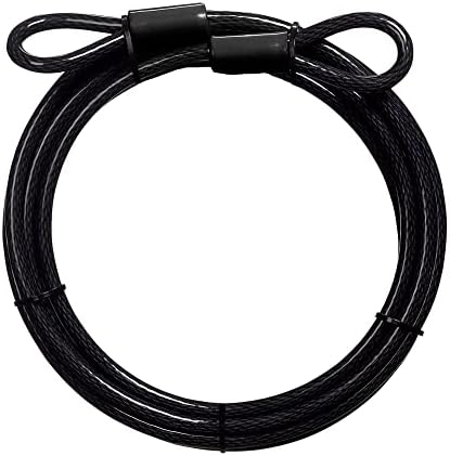 Master Lock 72DPF Steel Cable with Looped Ends, 15 ft. Long, 1 Pack, Black