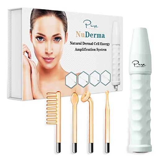 NuDerma Portable Handheld High Frequency Skin Therapy Wand Machine w/Neon – Anti-Aging - Skin Tightening - Wrinkle Reducing - Dark Circles – Blemish Control - Hair & Scalp Stimulator