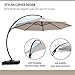 LAUSAINT HOME Outdoor Patio Umbrella with Base Included, 12ft Large Sun Shade Cantilever Umbrella Deluxe Curvy Aluminum Offset Hanging Umbrella with 360° Rotation for Pool, Deck, Lawn (Champagne)