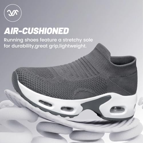 Image of YHOON Women's Walking Shoes Slip-On - Comfortable Work Shoes for Standing All Day, Breathable Air Cushion Nursing Sneakers