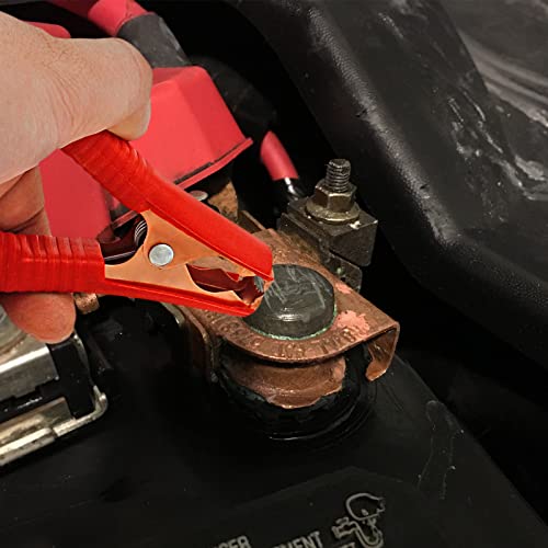 Qjaiune 4Pcs 100A Insulated Alligator Clips Electrical Heavy Duty Alligator Clamps, Battery Replacement Cable Metal Spring Loaded Jumper Clips For Car Auto Vehicle Boat (Red & Black） #TOP6