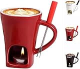 VACSAX Adius-Schokoladen-Fondue-Becher, Schokoladen-Fondue-Becher mit Gabeln...