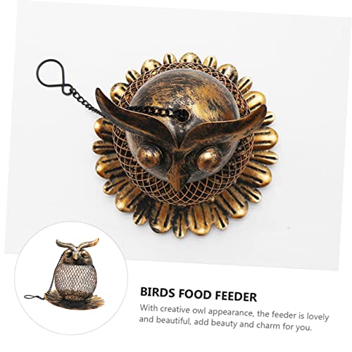 Uonlytech 2Pcs Bird Feeder Pigeon Feeder Birds Feeders For Outside Wild Bird Feeder Garden Bird Feeder Metal Owl Solar Light Bird Feeder Hanging Feeder Hanging Bird Food Feeder Iron Pigeon #TOP6