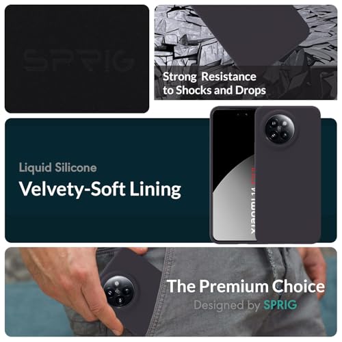 Image of SPRIG Compatible with Mi 14 CIVI Premium SilkTone Back Cover Drop Tested Shock Proof Mobile Case for Men, Women, Boys and Girls with Camera Protection (Charcoal Grey)
