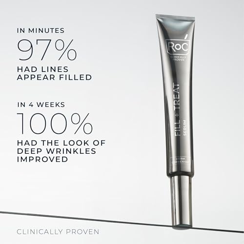 RoC Derm Correxion Fill + Treat Advanced Retinol Serum, Wrinkle Filler Treatment with Hyaluronic Acid for Crow's Feet, 11 Wrinkles, & Laugh Lines, (.5 fl oz) with Retinol Packette (Packaging May Vary) - Image 5