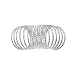 Diamond Cut Spring Warped Wire Knuckle Ring (silver-plated-base)