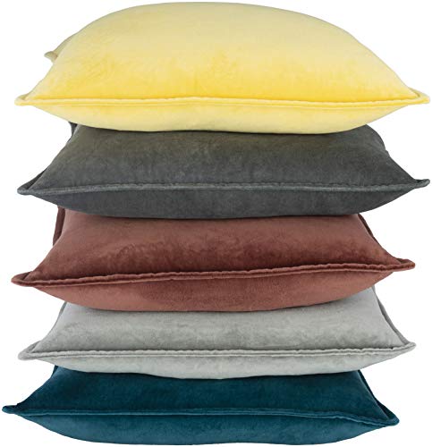 Surya Moody Pillow Cover With Poly Fill, 18" X 18", Yellow #TOP1