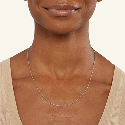Matoa Sterling Silver Box Chain Necklace For Women Girls - Elegant & Hypoallergenic - Available In 16 Inch Lengths #TOP4