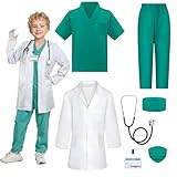 SQEEQE Disfraz De Doctor Personaje Infantil,Disfraz De Doctor Lab Cosplay Con Accesorio, Apto para Niños de 3 a 12 Años...