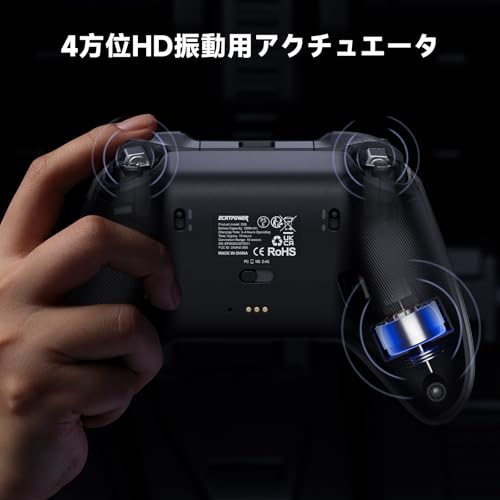 undefined ECHTPower コントローラー PC Switch2 充電ドック 6軸ジャイロ 2.4Gレシーバー ホール効果スティック/トリガー ABXY切り替え可能 1200mAh 1000Hz 連射 背面ボタン 取り外しカバー 2 種類十字キー 4方位振動 無線/有線接続 ドリフト防止 PC/Switch2/Steam/Android/iOS/スマホに対応 ブラック の商品画像 6