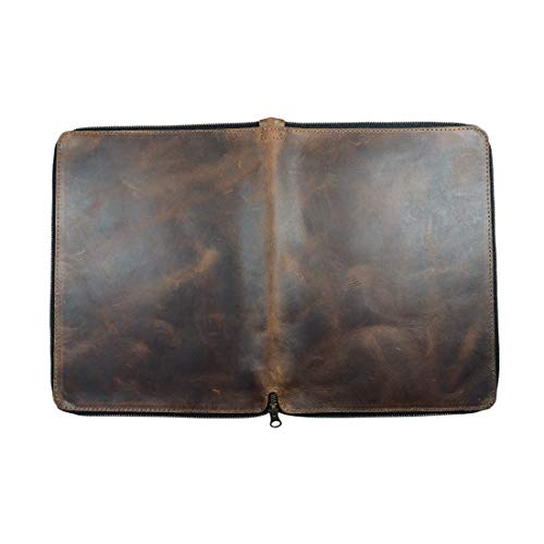 image for Hide & Drink, Rustic Durable Leather Zippered Journal Cover for Molesk
