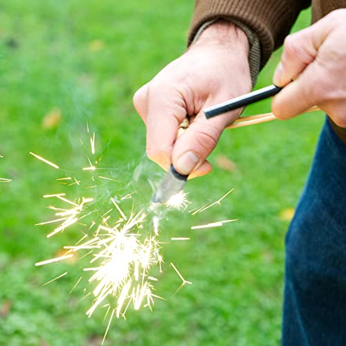 CampFeuer Feuerstahl Set mit Feuerstahl und Grillanzünder | Notfall Feuerzeug mit Wachszunder, Notfallausrüstung für Camping | Funkenstab, Zündstab, Survival Set, Fire Starter, Survival Kit – Bild 3