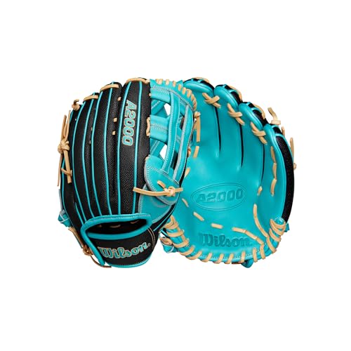 Wilson Fall 2024 A2000® PF50SS 12.25” Outfield Baseball Glove - Right Hand Throw, Black/Teal/Blonde