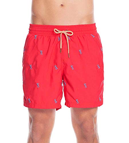 Maaji Men's Standard Embroidered Elastic Waist Mid Length Swimsuit 6