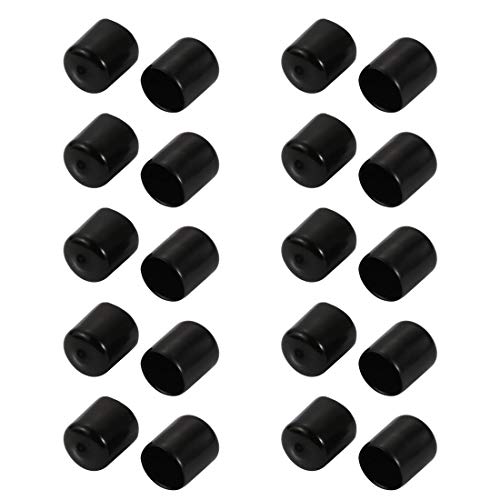 XYWHPGV 20Pcs 16mm Inner Dia PVC Flexible Vinyl End Cap Screw Thread Protector Cover Black(d19bd db7d3 6755e 6b59c 1f3a6 88c8a