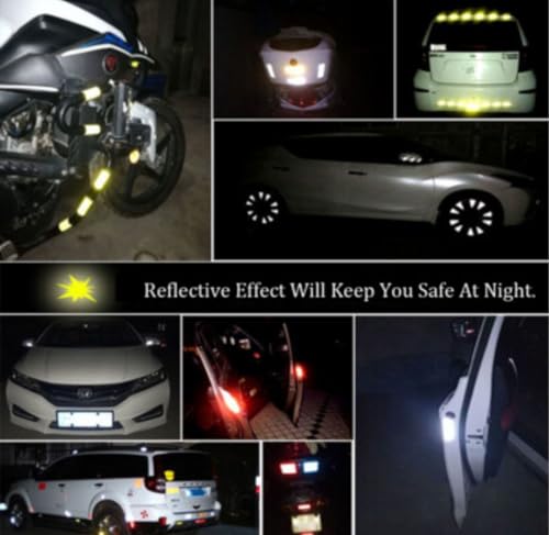 Image of WALLMATE Dual Shade Reflective Radium Strip for Car & Bike Waterproof Self Adhesive, Safety Sticker, Night Glow Tape for Helmet, Scooter & Cycle Decoration (Yellow-Black, 0.5 In x 45 Mtr (1771 in))
