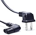 6 Foot TV AC Replacement Power Cord for Samsung PN 3903-000853 3903-000599 90° Angled 2 Prong Figure 8
