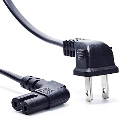 6 Foot TV AC Replacement Power Cord for Samsung PN 3903-000853 3903-000599 90° Angled 2 Prong Figure 8