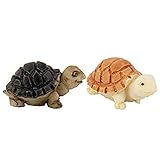  Kanggest 2 Stück Micro Landschaft Harz Deko Schildkröte Bonsai Deko Miniature Garten Ornament für Blumentopf Bonsai Garten Deko Ornamente Zubehör
