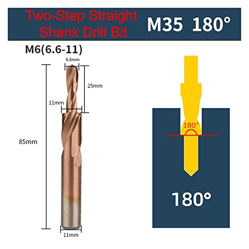 Lle M35 Hss-Co Cobalt Two Stage Step Drill Bit Screw Counterbore Twist Countersink Drill thumb #1