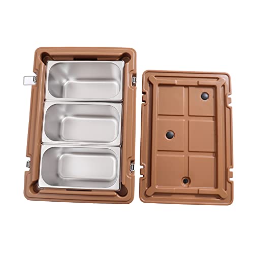 TITIDU 30L Insulated Food Pan Carrier,3 Pan Top-Load Insulated Food Pan Carrier Food Warmer Box Hot Boxes for Catering