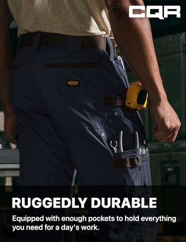 Image of CQR Men's Quick Dry Work Pants, Water Resistant Outdoor Tactical Pants, Lightweight Stretch Cargo Hiking Pants