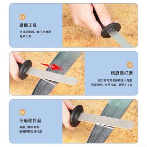 2 Stück Doppelseitige Diamantfeilen mit Körnung 400 und 1000, doppelter Körnung, zum Schärfen von Schneidwerkzeugen, ergonomischer, rutschfester Griff, für diverse Grob- und Feinmahlanwendungen