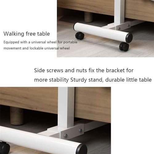Extendable Rolling Mobility Table Over Bed,Over-Bed Table Overbed Table Overbed Table Tilt Top Lifting Computer Desk Steel Frame Side Table Adjustable Laptop Desk W/Wheels Mobile S
