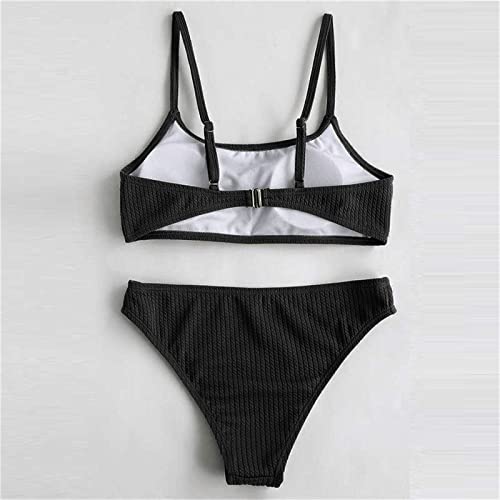 Teen Girls' Swimsuits Two-Piece Bikini Spaghetti Straps Swimsuit Kids Bikini with Chest Pad High Waist Bikini Set2