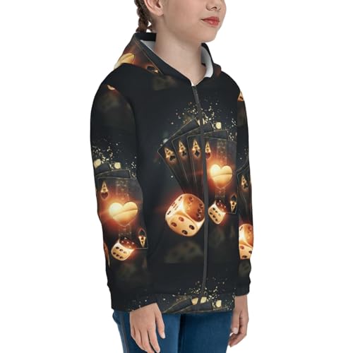 Creative Poker Kids Pullover Hoodies Boys Zip Up Sweatshirts Girls Athletic Clothes with Pocket4