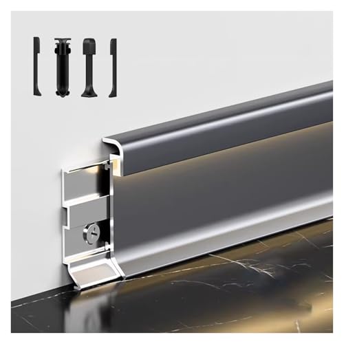 led�X�g���b�v�`�����l�� 10PACK 1M/3.3ft Minimalist LED Skirting Light, Aluminum Alloy Wall Baseboard Molding with Complete Accessories, LE