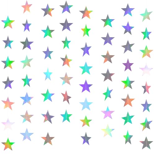 NACHLYNN guirlande étoiles paillettes pour Saint-Valentin Noël anniversaire (5, couleurs vibrantes)