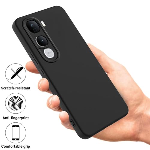 Image of Back Cover for Vivo Y400 Pro 5G | Full Camera Protection | Premium Liquid Silicon Case | Flexible Bumper Case for Vivo Y400 Pro 5G (Black)