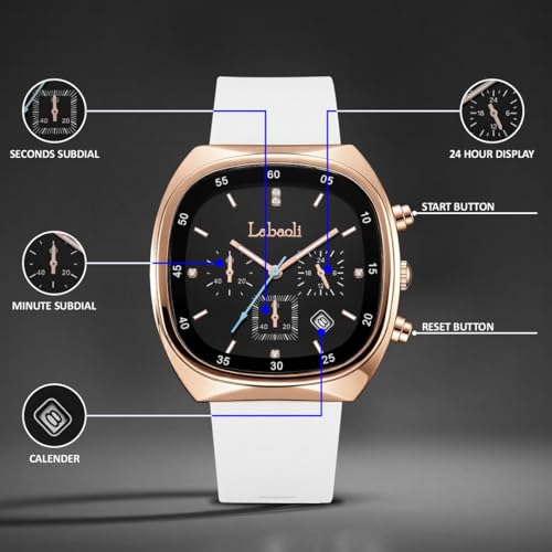 Image of Quadra 5681 Chronograph Watch for Women with Fashion-Led Dial Design, Silicone Strap Comfort, Luminous Hands & Date Display I Ladies & Girls | Casual, College, Everyday & Gifting