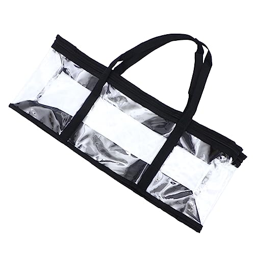 KICHOUSE Transparent CD Storage Pouch Large Capacity Book Bag for Books Fashionable for Home Car Organization Black