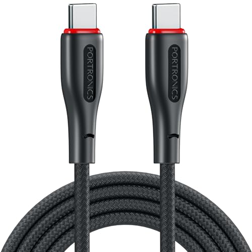 Portronics 100W Konnect B 1.5M Type C to Type C 5A Fast Charging ...