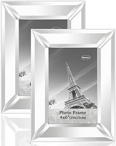 Meetart Mirrored Picture Frame 4x6 inch 2 piece Pack for Home Decoration Wall Hang or Tabletop Display