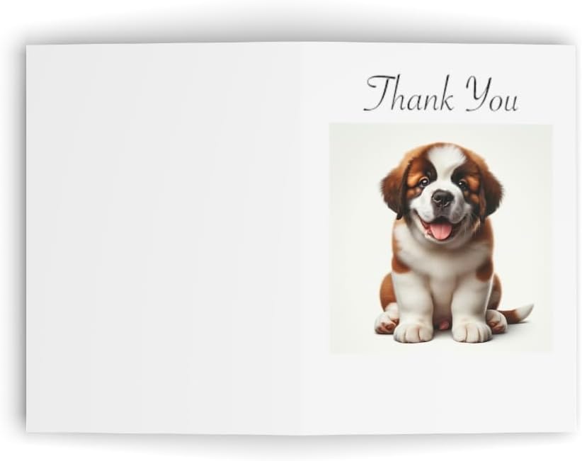 DistinctInk Greeting Card/Note Card -St. Bernard Puppy Photograph Birthday - PACK of 25