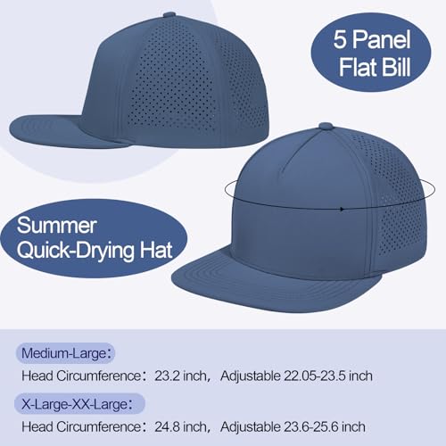 Image of M /L /XL /XXL Oversize Flat Bill Baseball Cap for Men Women Quick Dry Snapback Hats Summer Mesh 5 Panel Cap