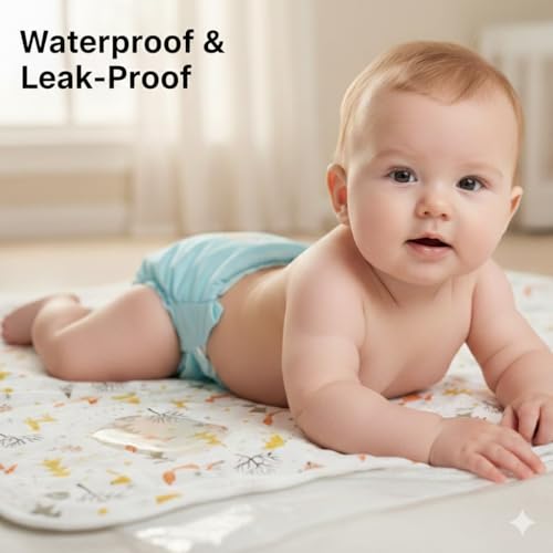 Image of Safe-O-Kid Baby Diaper Changing Mat, 70 x 49 cm Waterproof & Foldable Bed Protector, Soft & Comfortable Changing Pad for Newborns, Travel-Friendly & Easy to Clean - (Pack of 1)