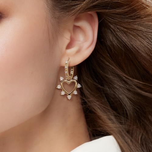 Gold Hoop Earrings for Women – Convertible Heart Earrings, 2-in-1 Gold Dangle Earrings or Classic Hoops2