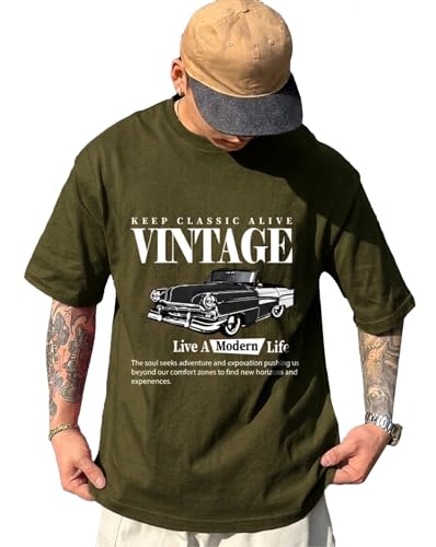 Image of AUSK Men's Half Sleeve Regular Tshirt, Graphic Print Round Neck Tshirt