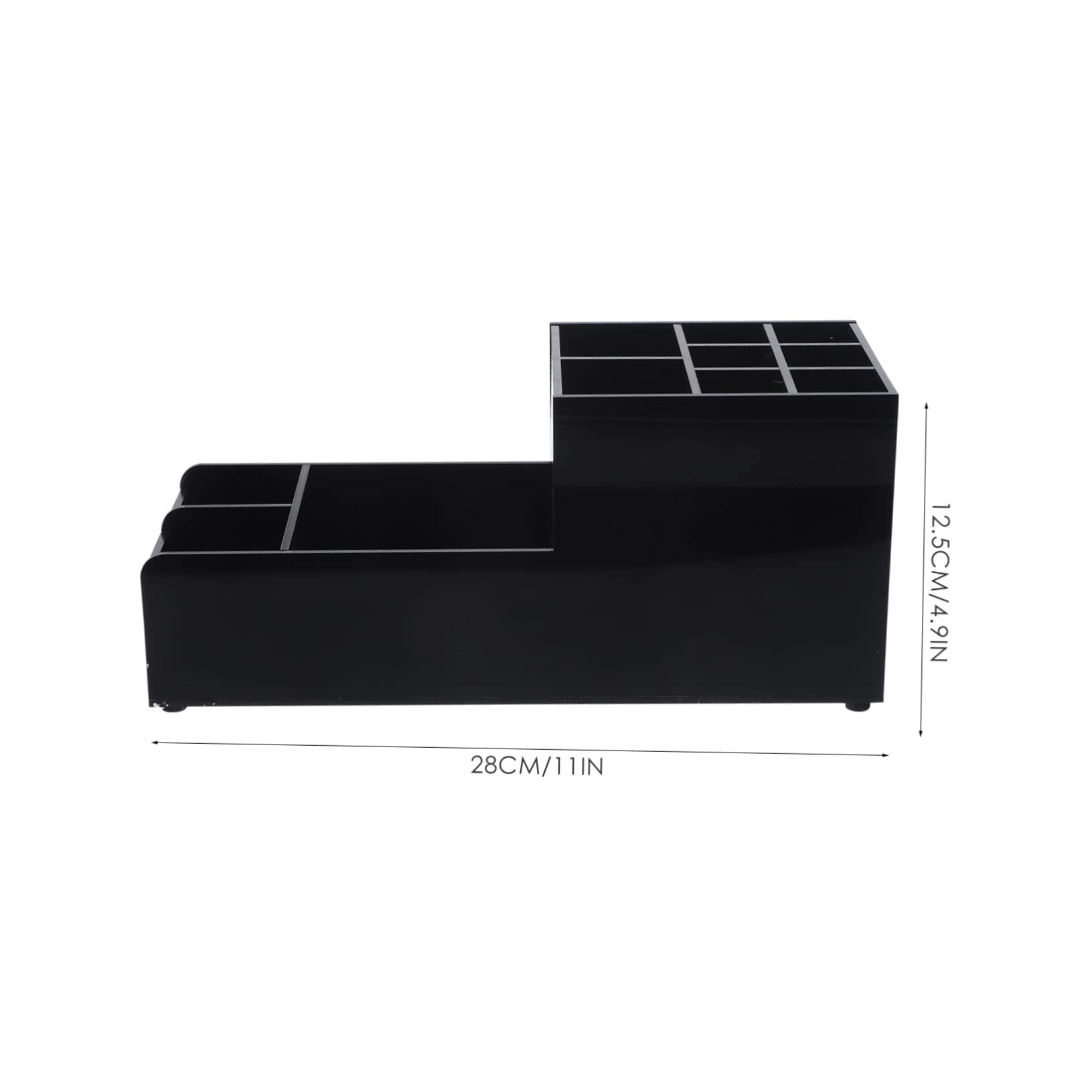 Dispensador de Servilletas de Bar con 11 Compartimentos Acrílico Negro | Diseño Dividido para Escritorio, para Estación de Café de Oficina y Organización de Mesa, 1 Pieza