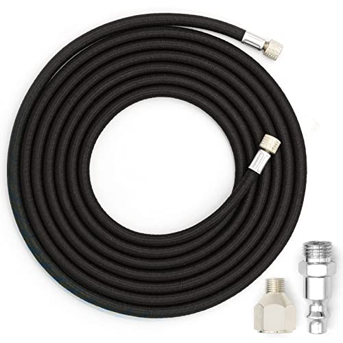 Autolock Tuyau noir de 10 pieds, tuyau bleu de 6 pieds, tube à ressort blanc, filetage intérieur 1/4" BSP et filetage extérieur 1/4" (noir) Cover