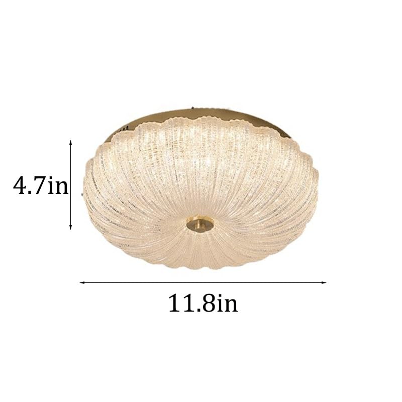 Lámpara de techo de cristal blanco estilo francés de lujo con luz LED regulable 7