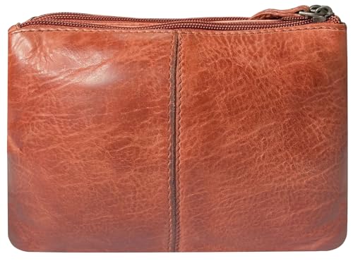 Image of RUSTIC TOWN Leather Sling Bag for Women - Washed Leather Crossbody Bag Wristlet Clutch, Vintage Travel Shoulder Purse Handbags for Ladies